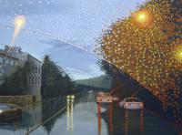 Las luces con la lluvia