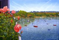 Terraza imaginaria con flores